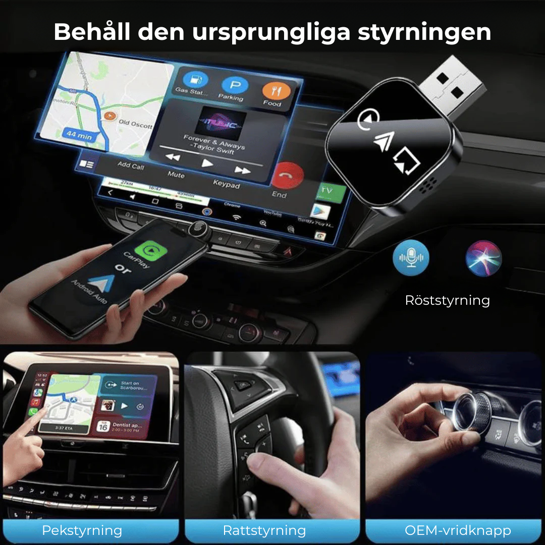 FriKör™ | Trådlös CarPlay- & Android Auto-adapter – frihet utan kablar