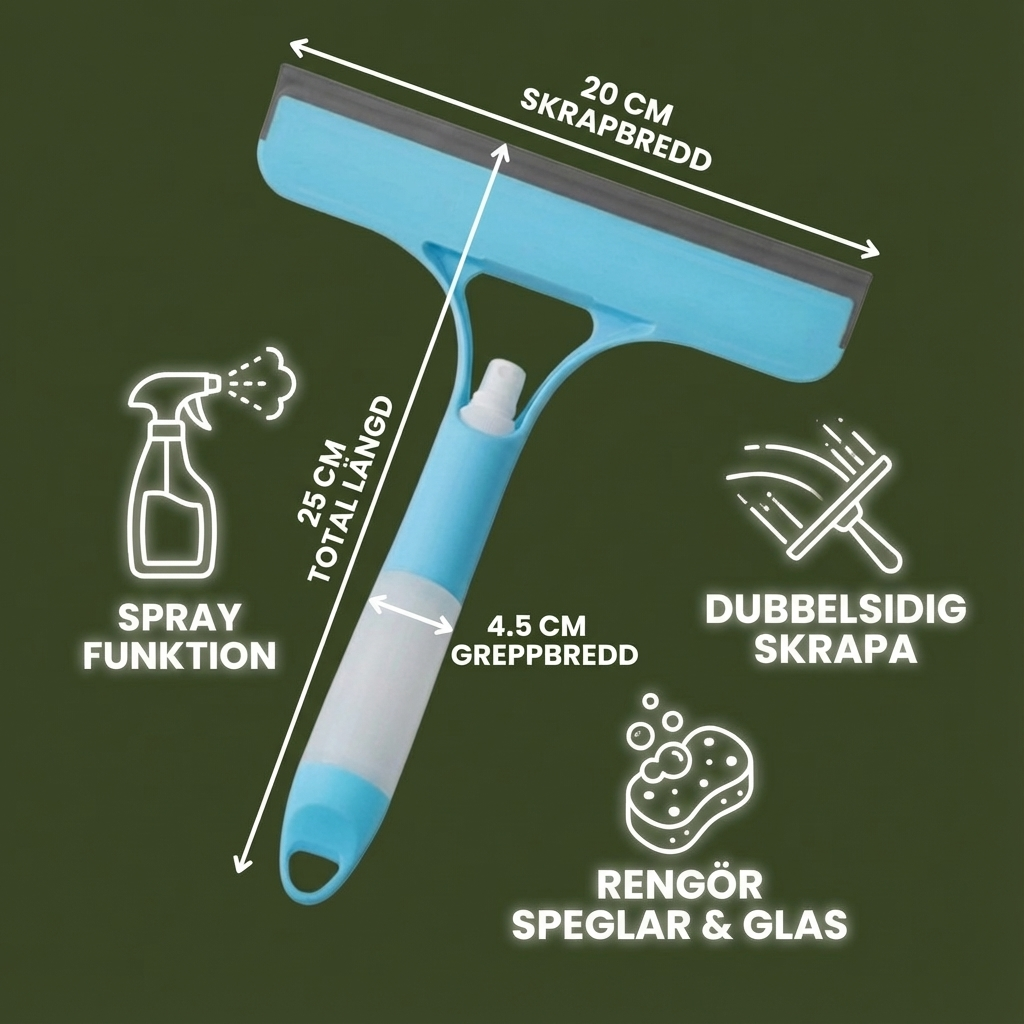 SnabbKlar™ – 3-i-1 Glasrengörare