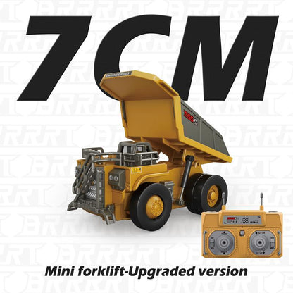 StålTitan™ 1:64 Premium Mini RC Byggmaskiner i Metall – Gaffeltruck, Grävmaskin & Tipptruck