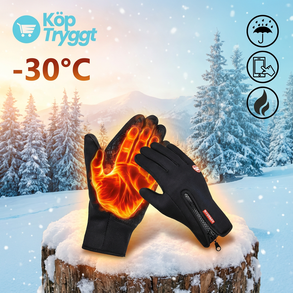 NordVärme™ Vinterhandskar — Vattentäta med pekskärm & mjukt fleecefoder