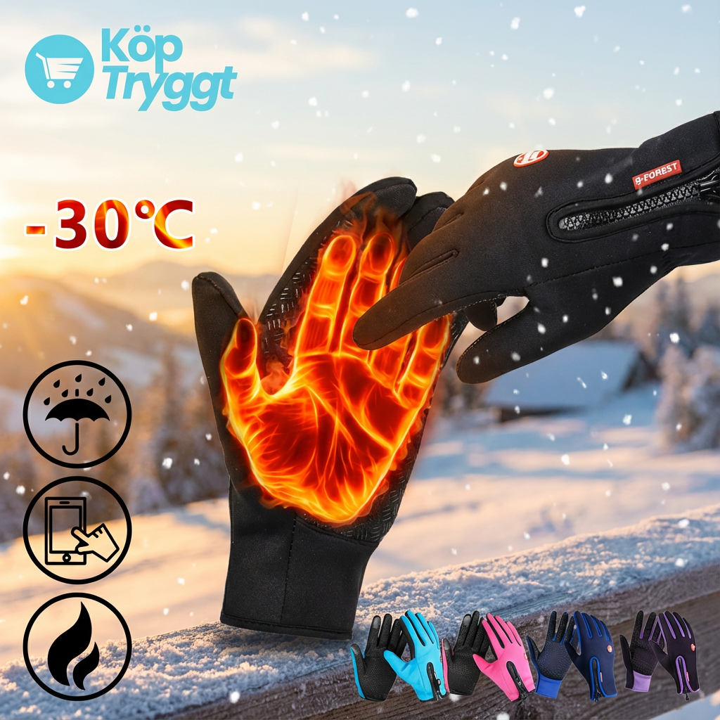 NordVärme™ Vinterhandskar — Vattentäta med pekskärm & mjukt fleecefoder