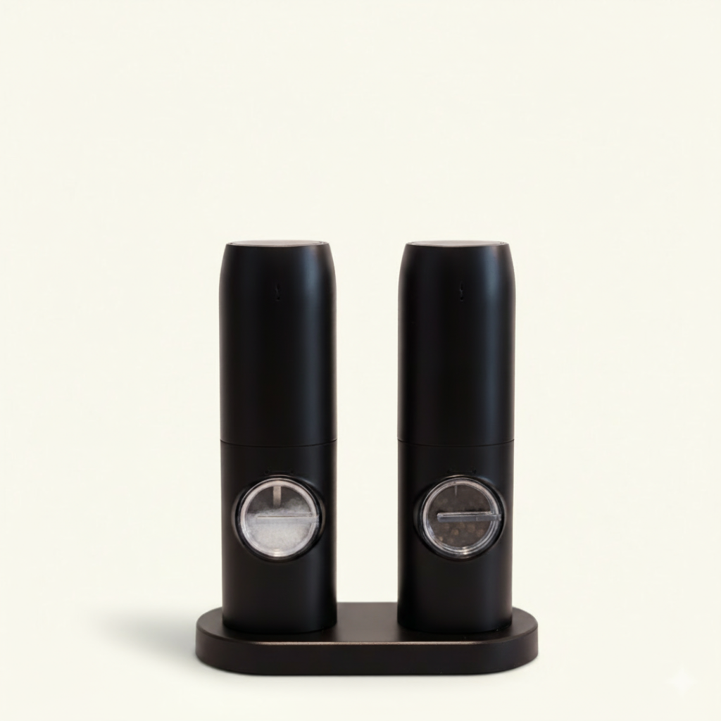 SmakLyft™ | Gör varje måltid till en upplevelse – eleganta elektriska salt- och pepparkvarnar för enkel, precis kryddning.