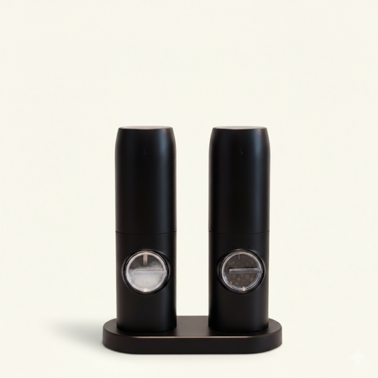 SmakLyft™ | Gör varje måltid till en upplevelse – eleganta elektriska salt- och pepparkvarnar för enkel, precis kryddning.