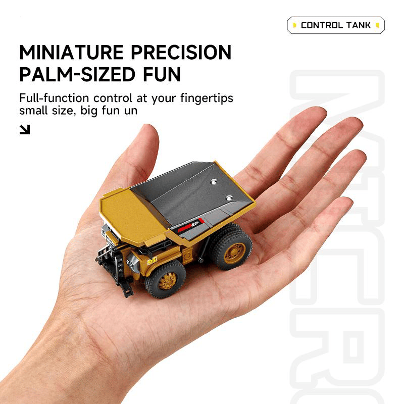 StålTitan™ 1:64 Premium Mini RC Byggmaskiner i Metall – Gaffeltruck, Grävmaskin & Tipptruck