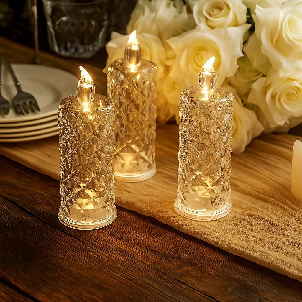 GlödKristall™ | 4-pack skimrande ljus som värmer varje kväll ✨