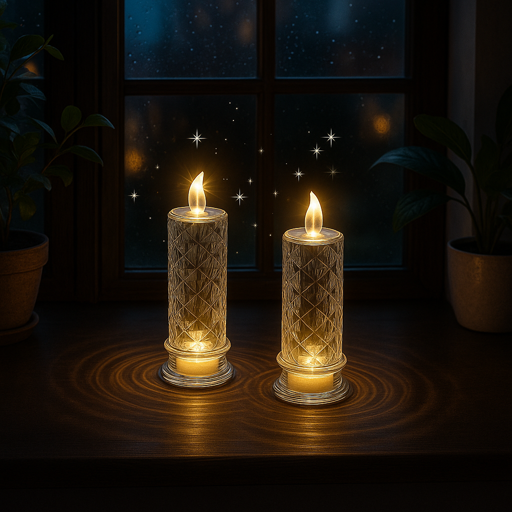 GlödKristall™ | 4-pack skimrande ljus som värmer varje kväll ✨