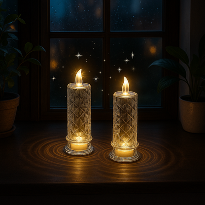 GlödKristall™ | 4-pack skimrande ljus som värmer varje kväll ✨