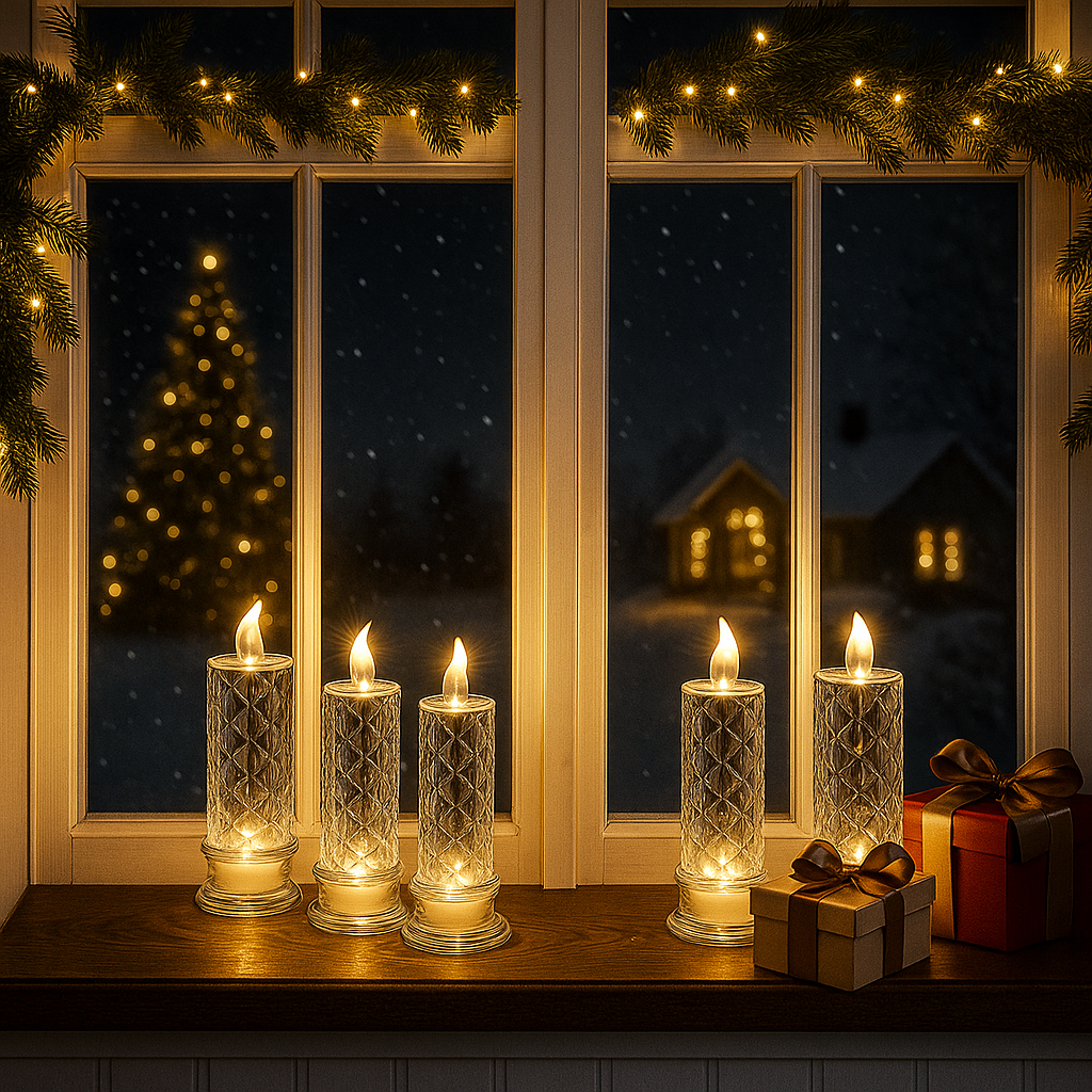 GlödKristall™ | 4-pack skimrande ljus som värmer varje kväll ✨