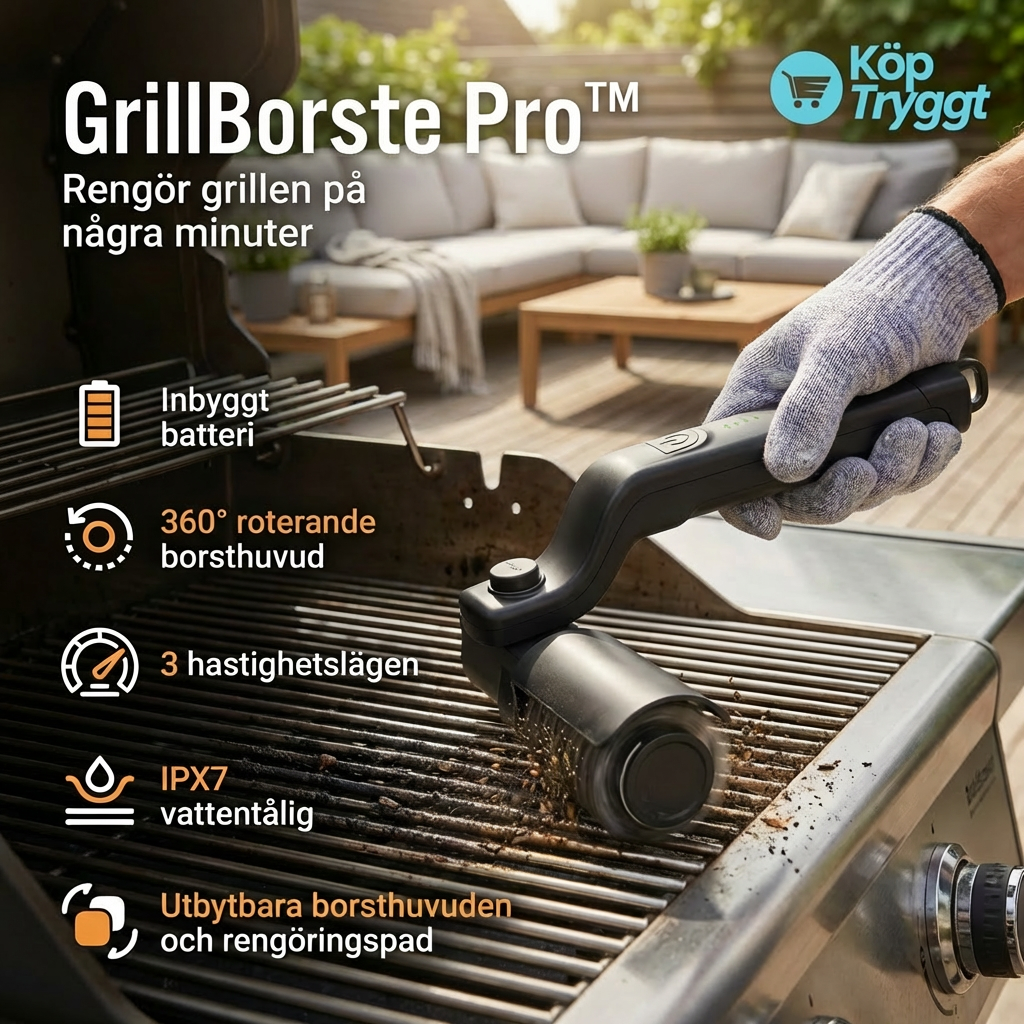 GrillBorste Pro™ | Elektrisk Grillrengörare med Kraftfull Motor