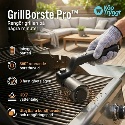 GrillBorste Pro™ | Elektrisk Grillrengörare med Kraftfull Motor