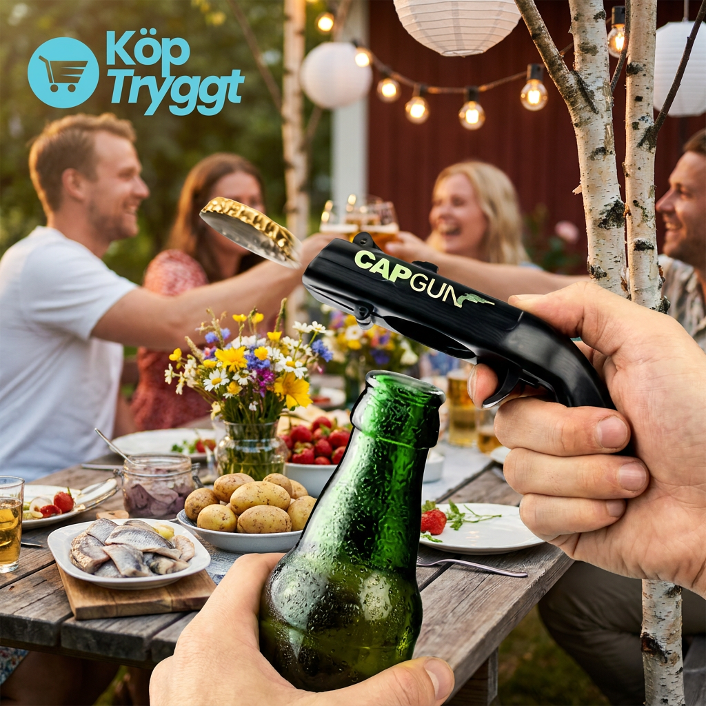 KapsylKanon™ – Den roliga flasköppnaren som skjuter iväg kapsylen!