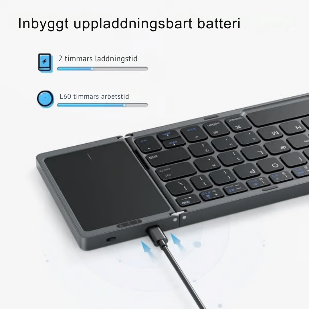 Fällbar™ | Smart vikbart tangentbord med touchpad
