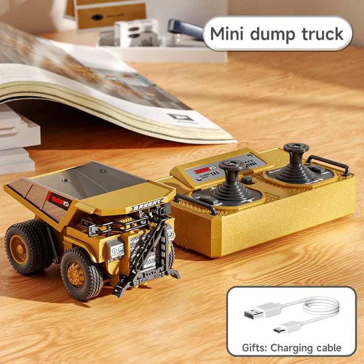 StålTitan™ 1:64 Premium Mini RC Byggmaskiner i Metall – Gaffeltruck, Grävmaskin & Tipptruck