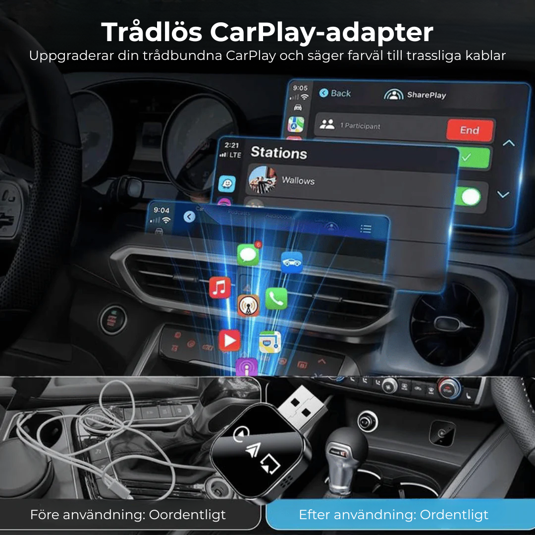 FriKör™ | Trådlös CarPlay- & Android Auto-adapter – frihet utan kablar