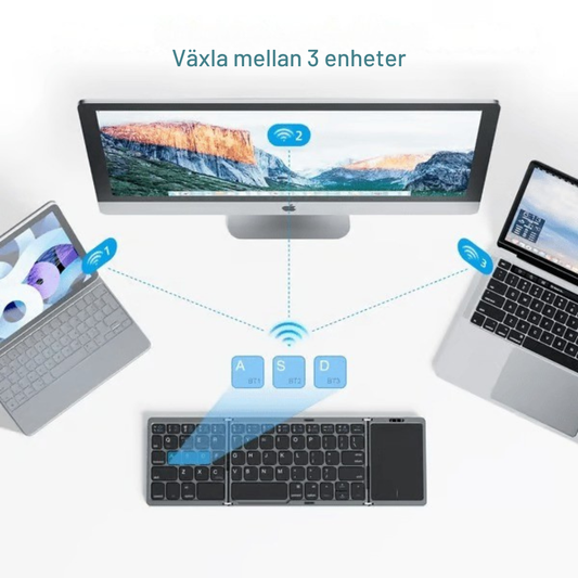 Fällbar™ | Smart vikbart tangentbord med touchpad