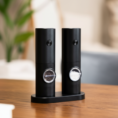 SmakLyft™ | Gör varje måltid till en upplevelse – eleganta elektriska salt- och pepparkvarnar för enkel, precis kryddning.