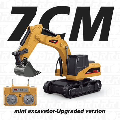 StålTitan™ 1:64 Premium Mini RC Byggmaskiner i Metall – Gaffeltruck, Grävmaskin & Tipptruck