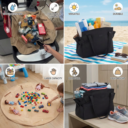 Stor 2-i-1 organiserväska – hopfällbar och vattenavvisande med smart picknickfiltfunktion