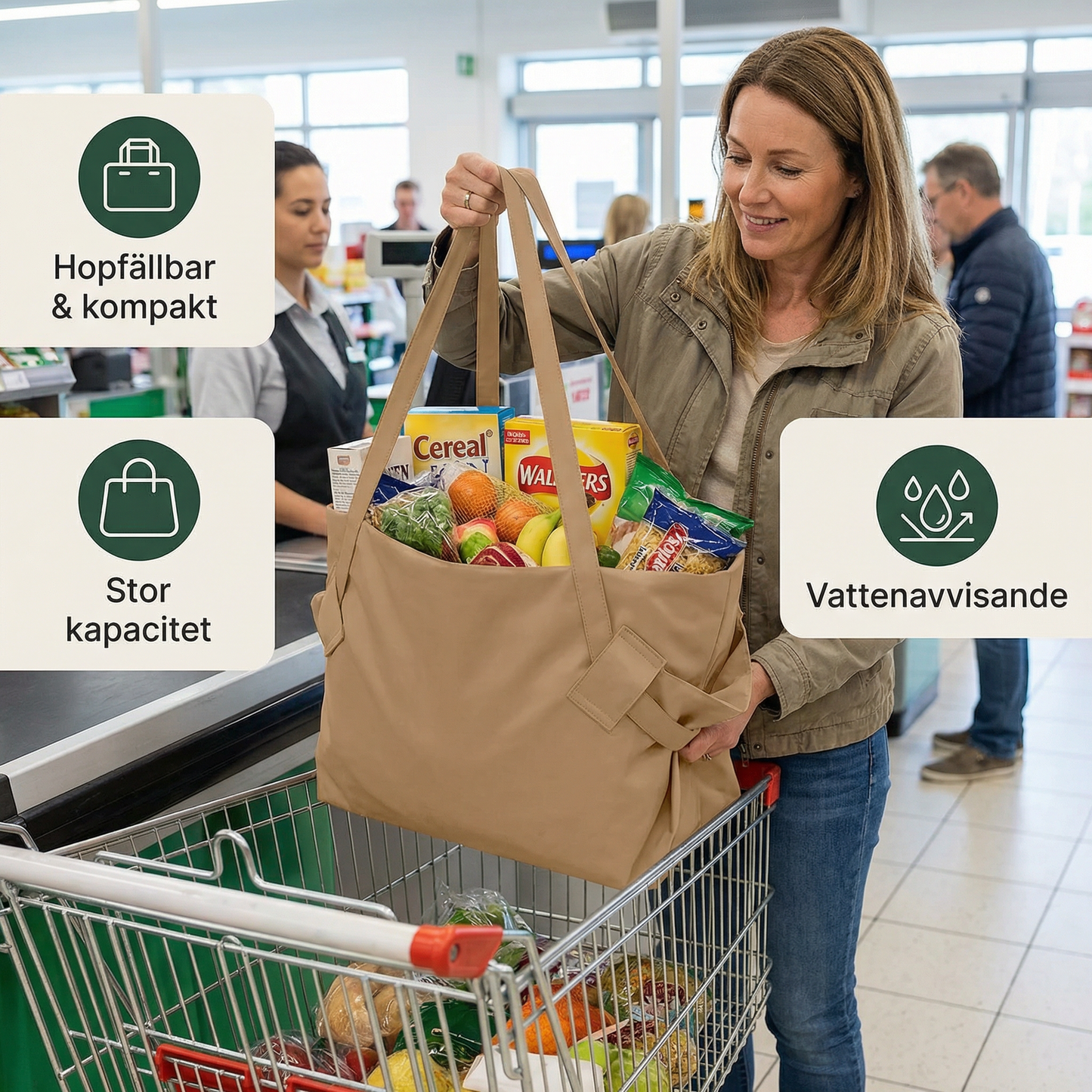 Stor 2-i-1 organiserväska – hopfällbar och vattenavvisande med smart picknickfiltfunktion