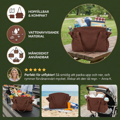 Stor 2-i-1 organiserväska – hopfällbar och vattenavvisande med smart picknickfiltfunktion