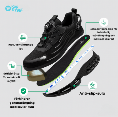 NordGuard™ TitanAir 4S – Ultralätta arbetsskor med stålhätta & rotationsspänne