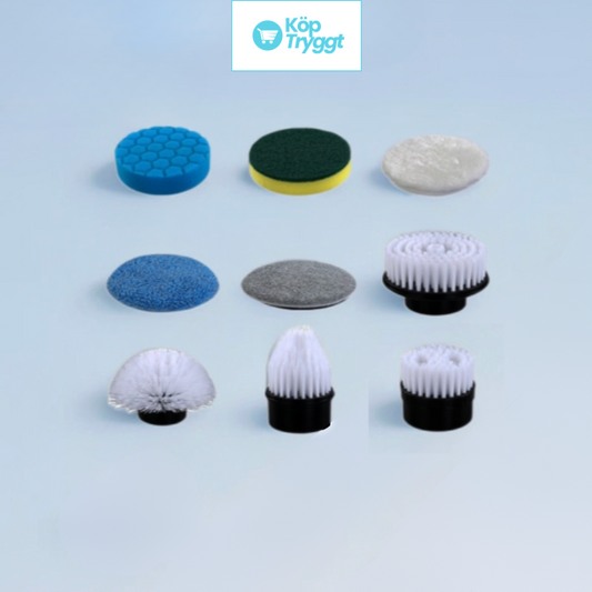 Skura™ Borstset – 9 Utbytbara Borsthuvuden (Endast Borsthuvuden)
