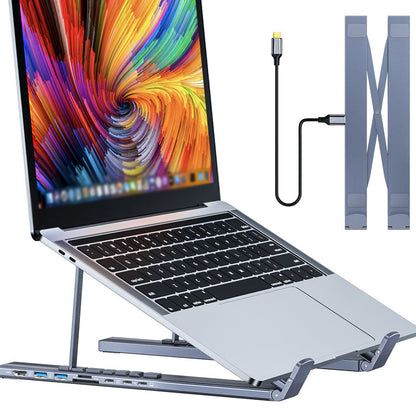FlexDock Pro – 8-i-1 USB-C 4K Hub & Ergonomiskt Laptopställ