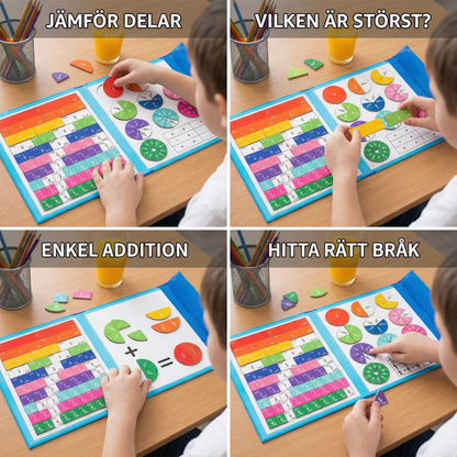 BråkMagnet – Magnetisk bråktavla för barn, färgglatt matematikverktyg för att lära bråk och räkneoperationer